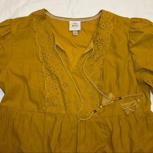 Knox Rose Mustard Yellow Prairie Dress Size L